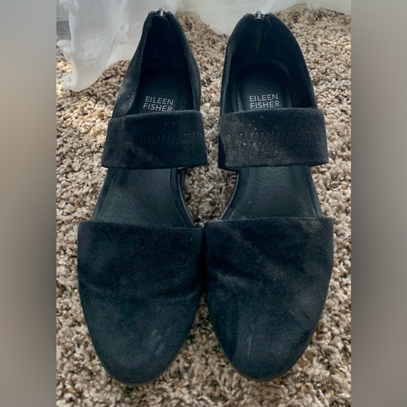 EILEEN FISHER Black Marlow Mary Jane Wedge Loafers - Picture 8 of 8